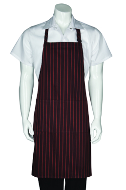 Picture of Chef Works - A6004-BO - BrownOrange Striped Bib Apron 